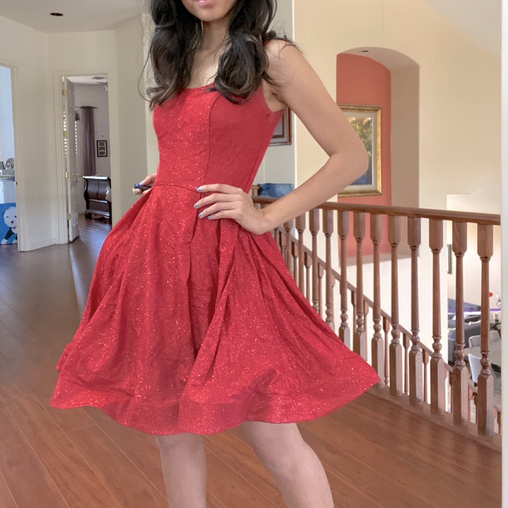 Red Sparkle Cocktail Dress